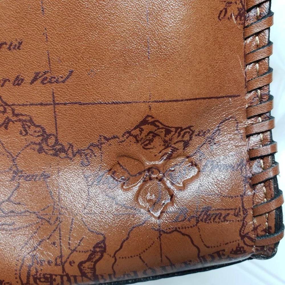PATRICIA NASH Crossbody Purse 11x8x2" P521330 Floral Map Print Leather NEW! Exc - Picture 7 of 16
